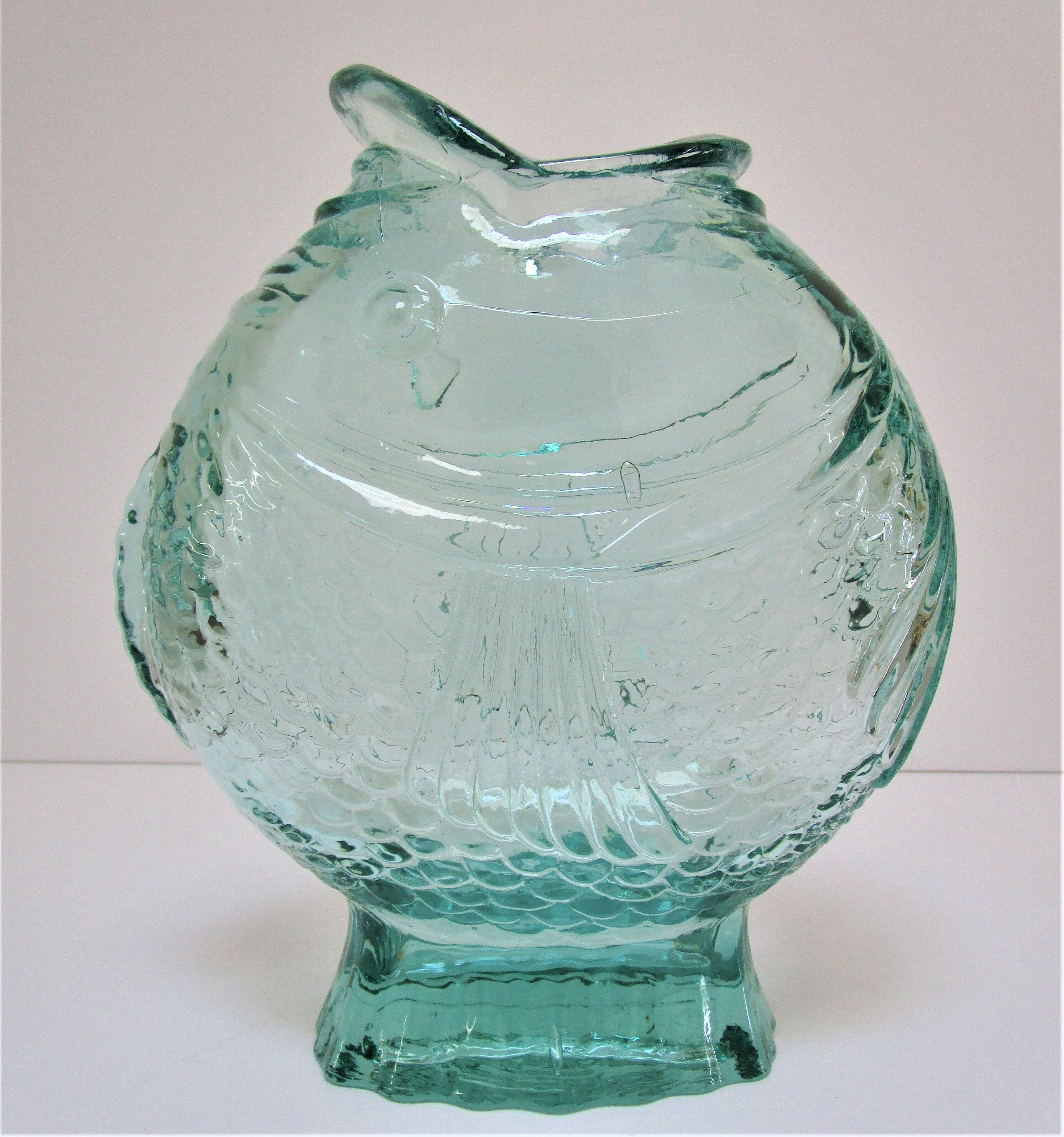 Zoomorphic vase fish glass 70s