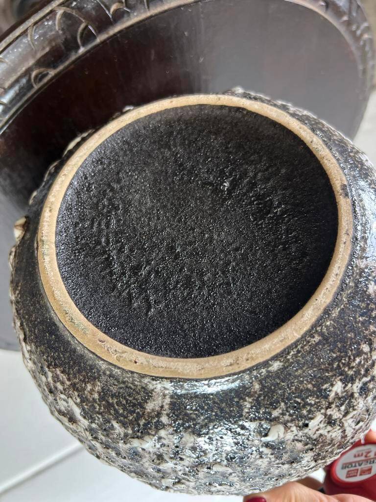 Vintage brown beige ceramic vase