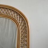 Rattan foot mirror with braces H:2m