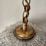 Brass hot air balloon pendant light with crystal drops