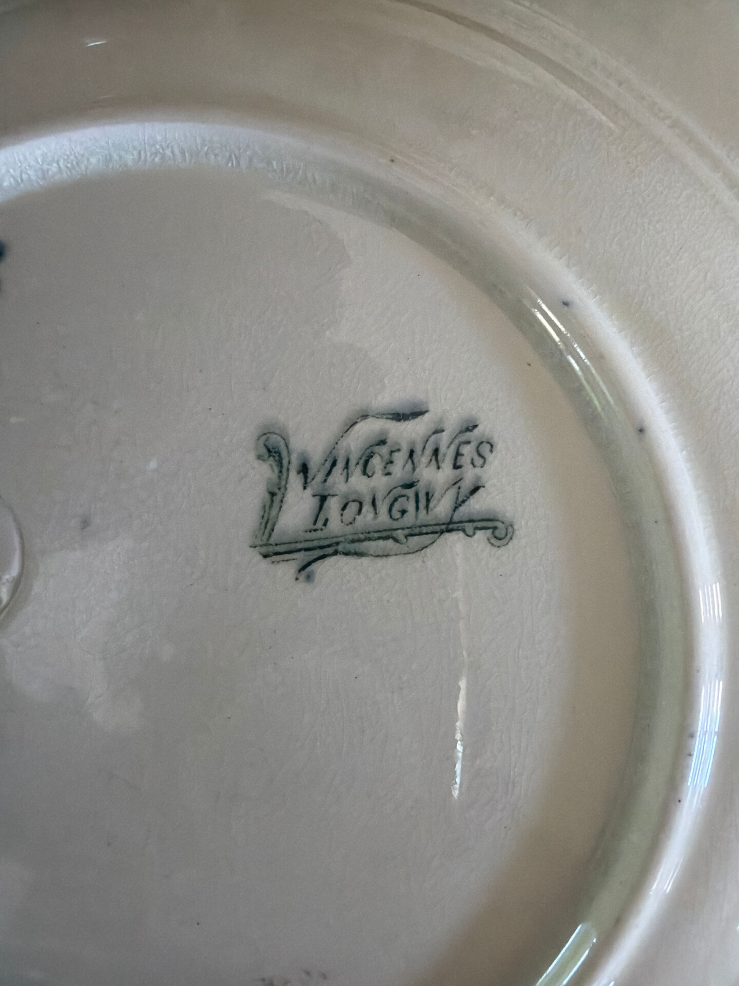 "Vincennes" plate from Longwy
