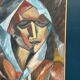 Original Swedish Oil on Canvas – “Cubist Woman Portrait” by Jan Pålsson – Signed – Dated 1980 – Vintage & Framed – 77 × 62 cm