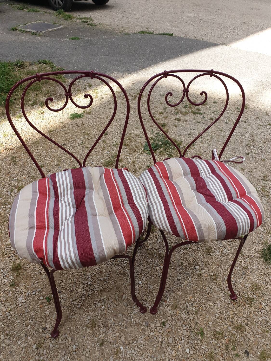 Pair of metal garden chairs