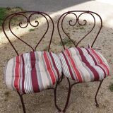 Pair of metal garden chairs