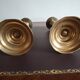 Pair of large candlesticks in gilded brass, 19th century.