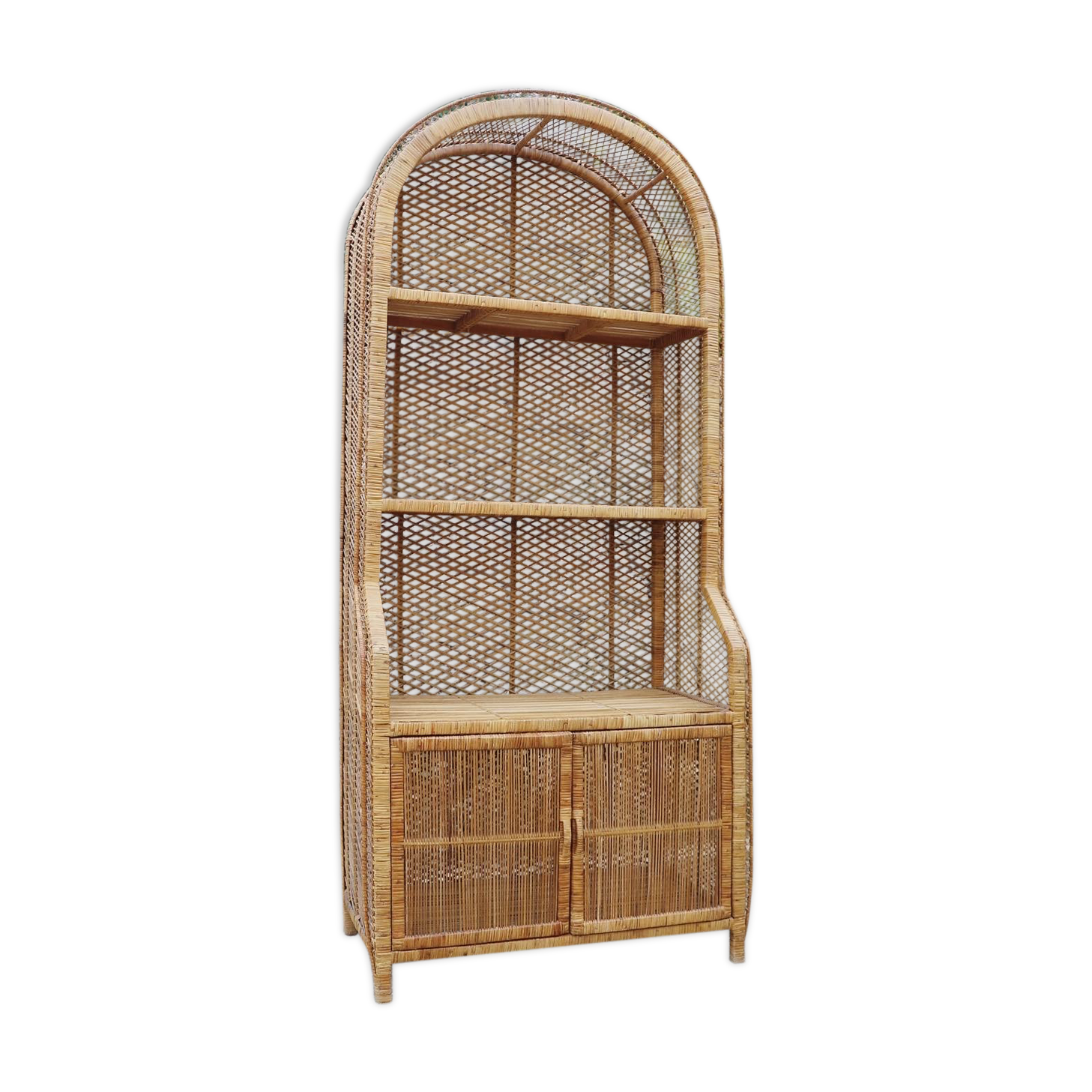Emmanuelle-style rattan shelf 1960