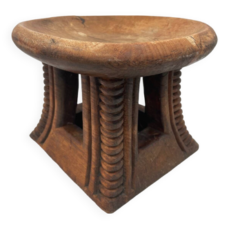 Antique carved wooden stool African art