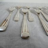 12 Vintage silver plated metal dessert forks by Saint Médard goldsmith 24 grs