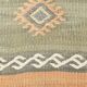 Tapis Kilim vert et crème 2x6, 63x180 cm