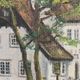 Vintage signed cottage landscape oil painting