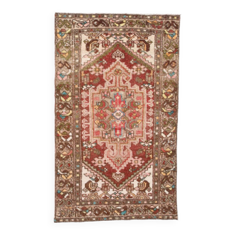 Petit tapis persan oriental rouge foncé 3x5, 90x152 cm