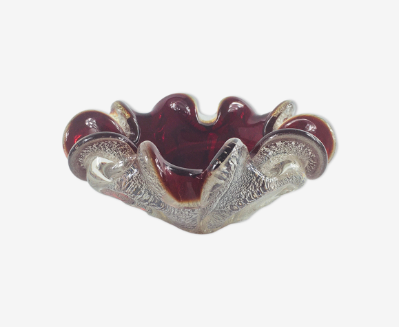 Cendrier en verre de Murano étiqueté petit bol de Barovier & Toso, années 1950