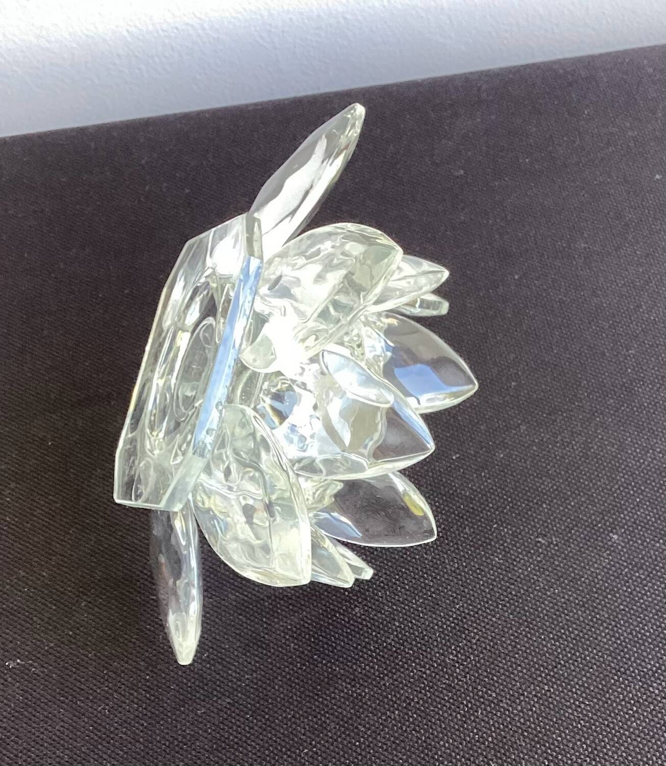 Water lily flower crystal candle holder