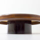 Vintage round coffee table in rosewood and brass