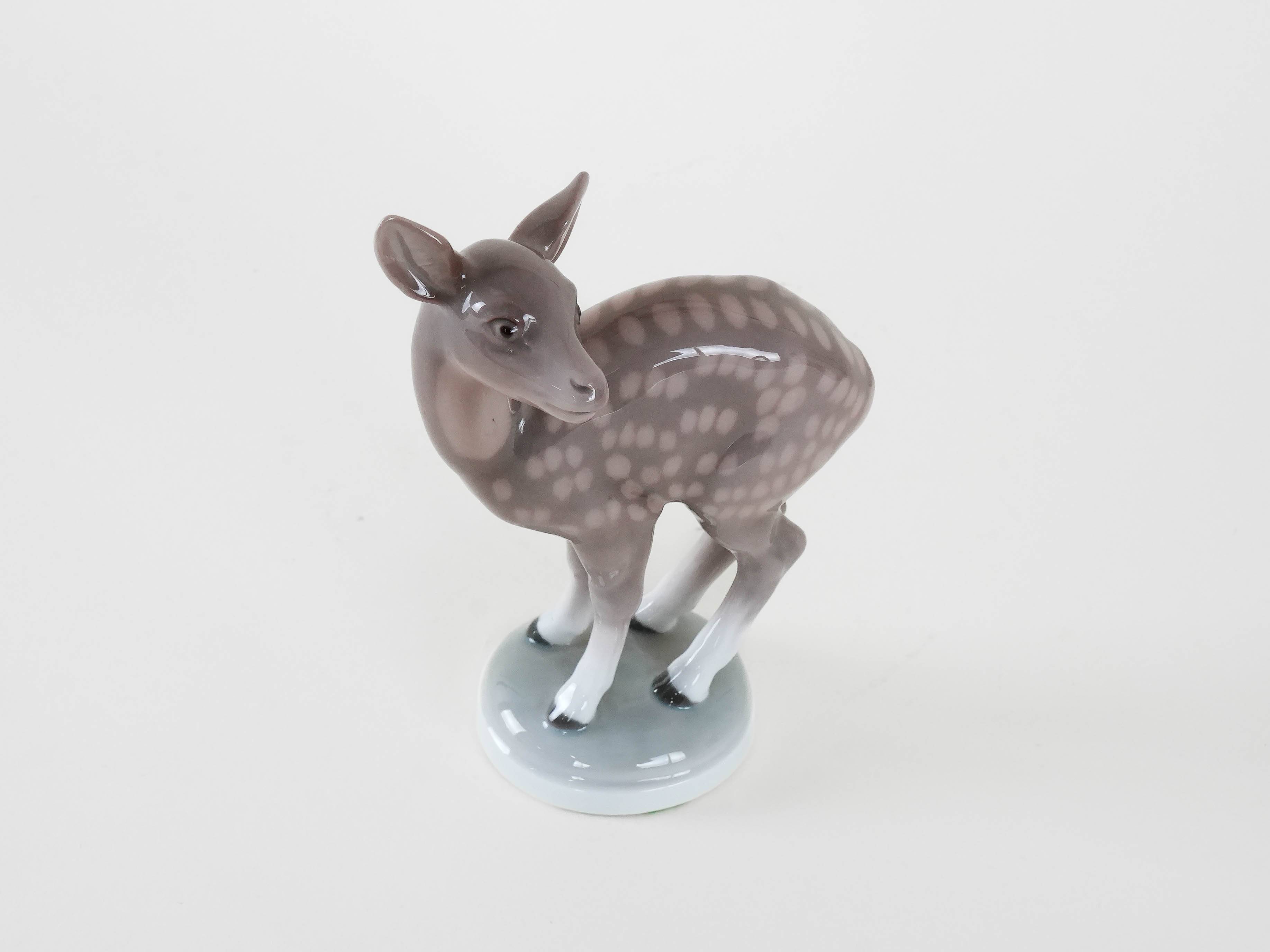 Porcelain deer figurine, Danish design, 1970s, manufacturer: Bing & Grøndah