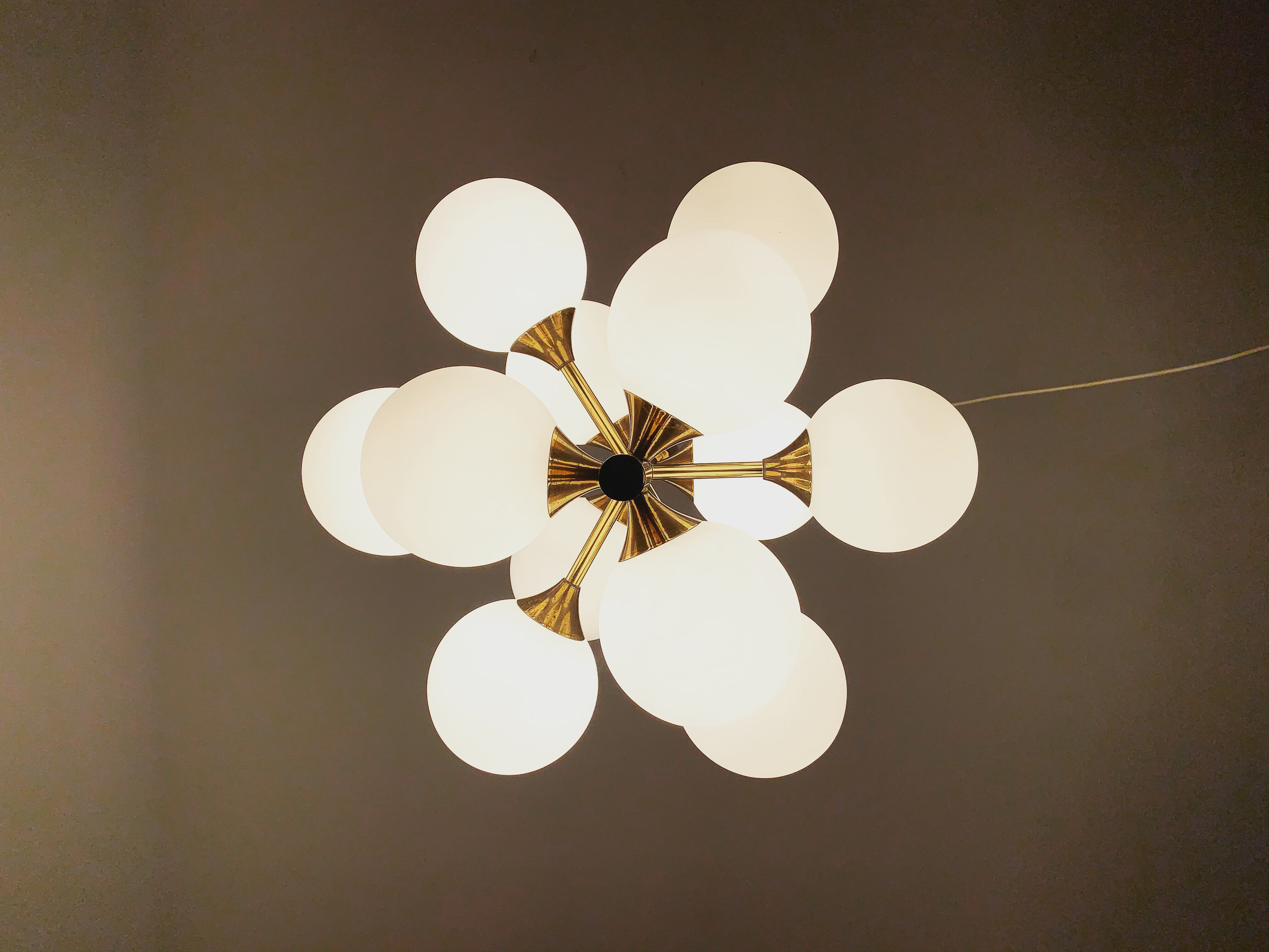 Brass Sputnik chandelier by Kaiser Leuchten