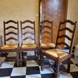 Set of 4 dining chairs Louis XIII style