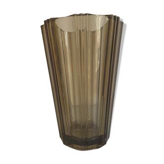 Seventies smoked glass vase