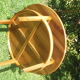 Round coffee table in solid walnut double tray of the 1970s