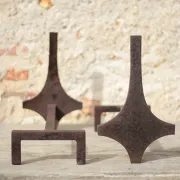 Vintage fireplace grates, wrought iron grates, modernist, brutalist