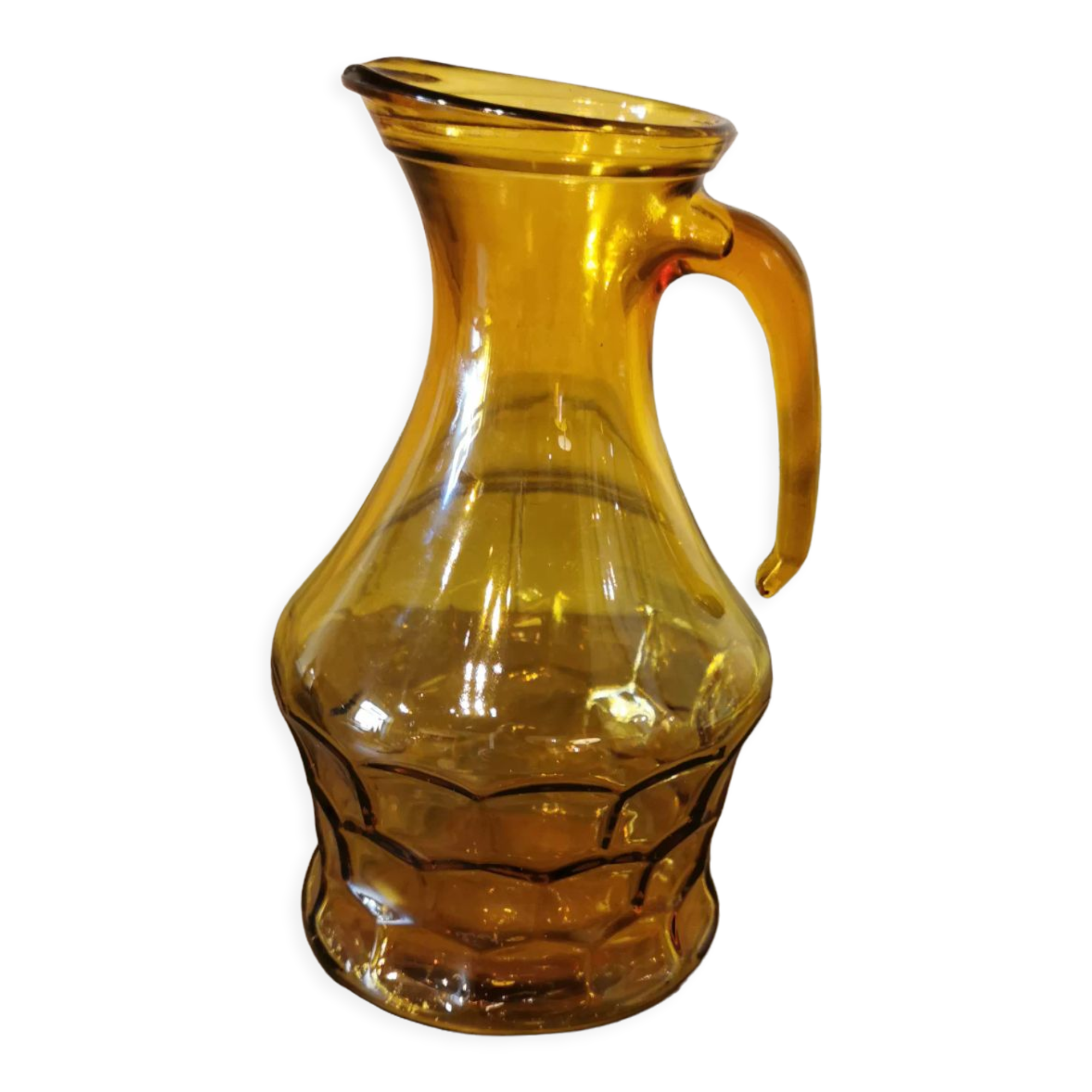 Vintage yellow glass pitcher