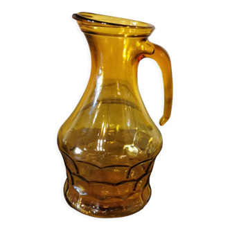 Vintage yellow glass pitcher