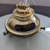 Ancienne suspension baladeuse en opaline blanche Art déco 1930 Ø 26 cm