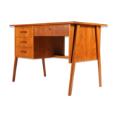 Simple pedestal pedestal desk in vintage danish retro teak from the 60s/70s