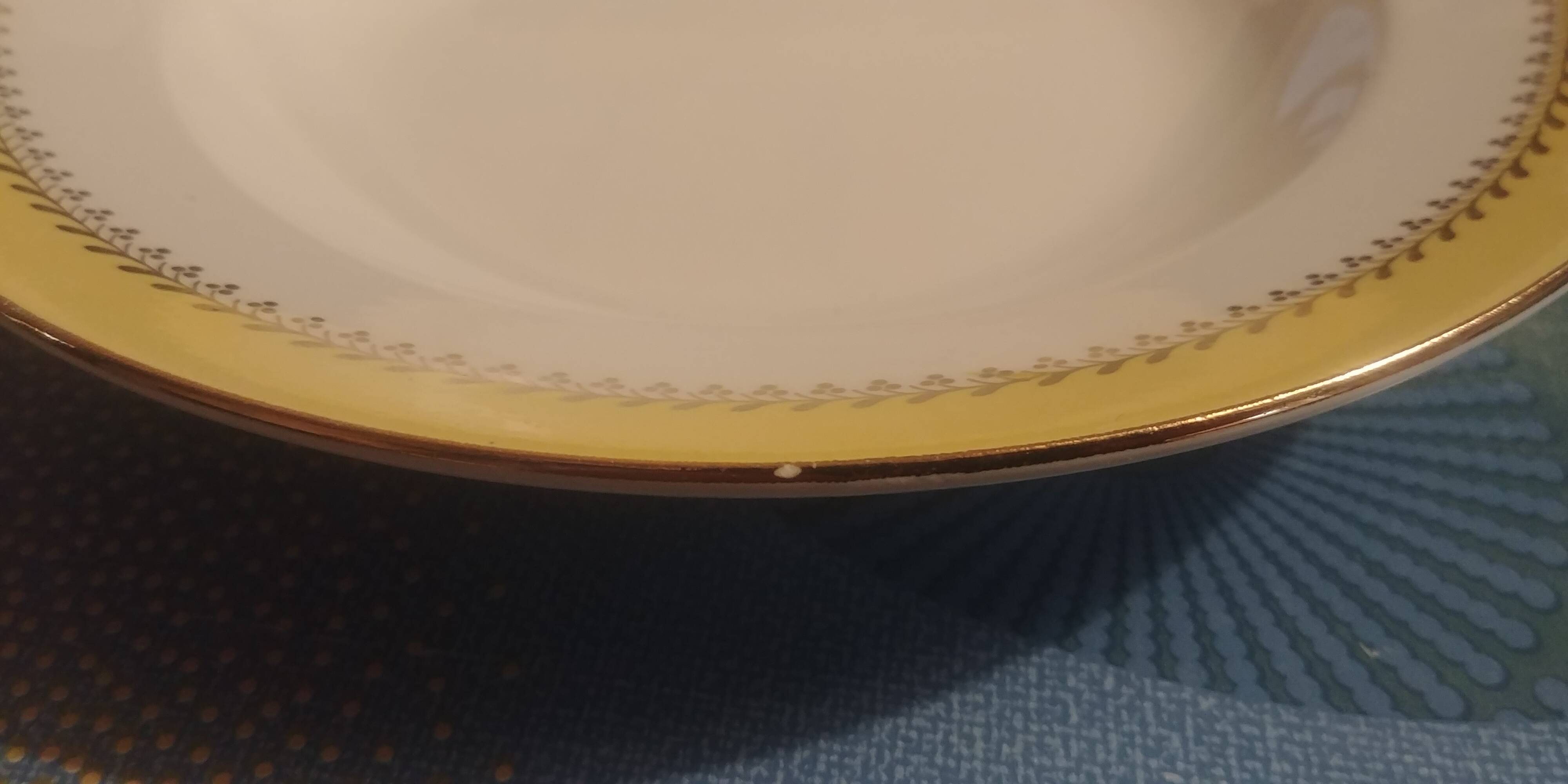 Set of thirteen old porcelain soup plates signed "Biarritz"