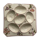 Old square plate longchamp XXth ceramic egg display