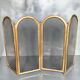 1920s brass fire screen with splash protection