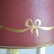 Lampe bouillotte 3 feux bronze et abat jour tôle bordeaux