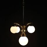 1930s Restored Brass Chandelier, Czechoslovakia