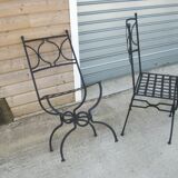 Set of 4 solid wrought iron chairs