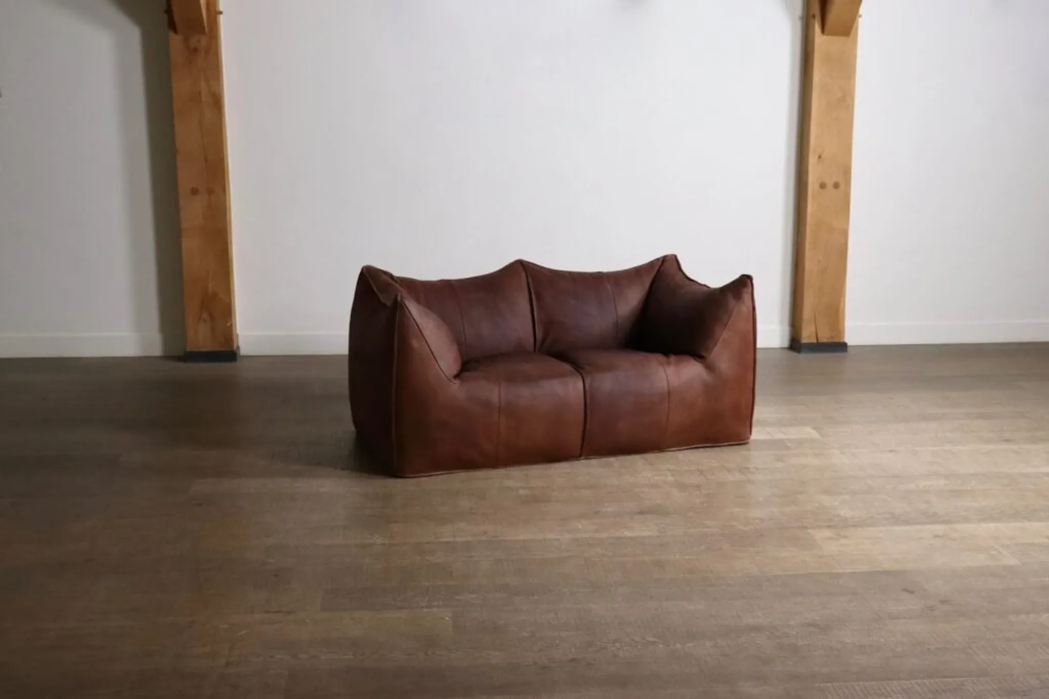 Le Bambole sofa in buffalo leather by Mario Bellini for B&B Italia, 1970s