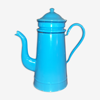 Cafetière en email bleu