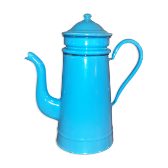 Cafetière en email bleu