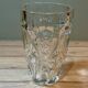 Vintage thick glass vase – raised geometric design – 20