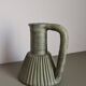 Vintage green ceramic pitcher, decorative jug from the 1960s