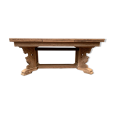 Renaissance style table in solid oak, 20th century