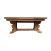 Renaissance style table in solid oak, 20th century