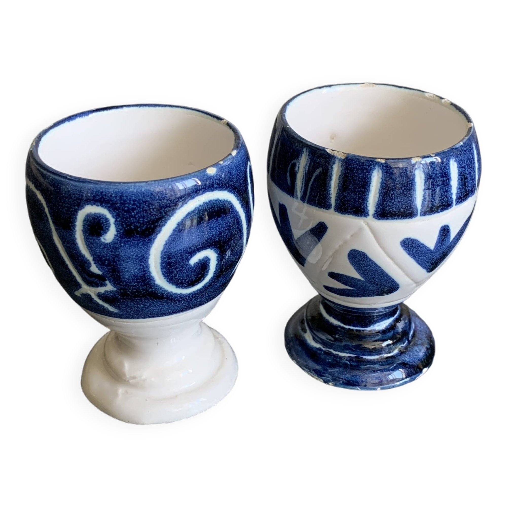 2 vintage Italian ceramic egg cups