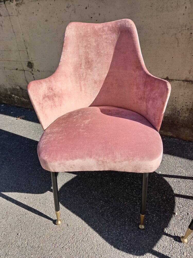 Fauteuils roses, années 1950, ensemble de 2