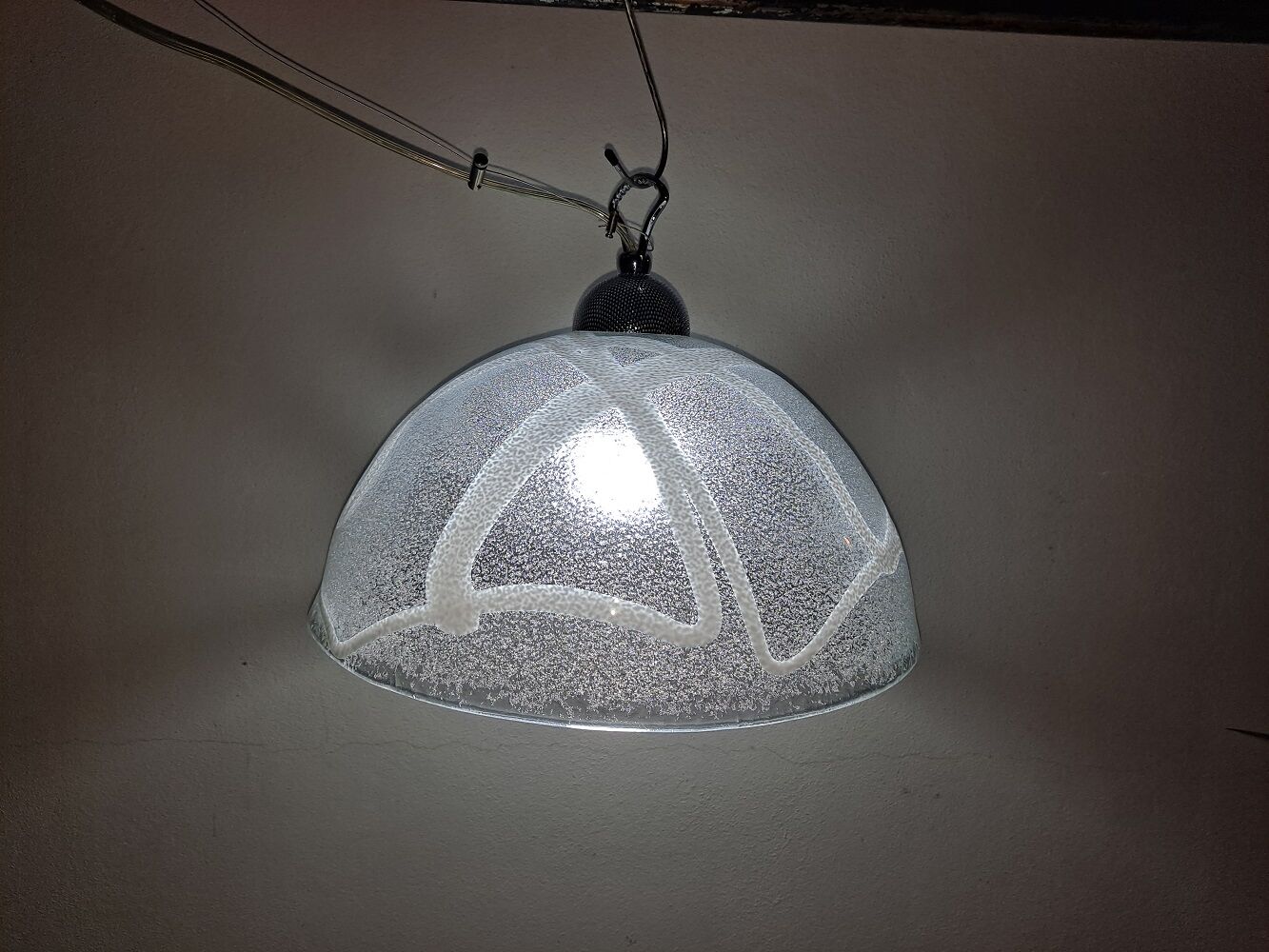 Vintage Murano glass pendant lamp from the 1970s