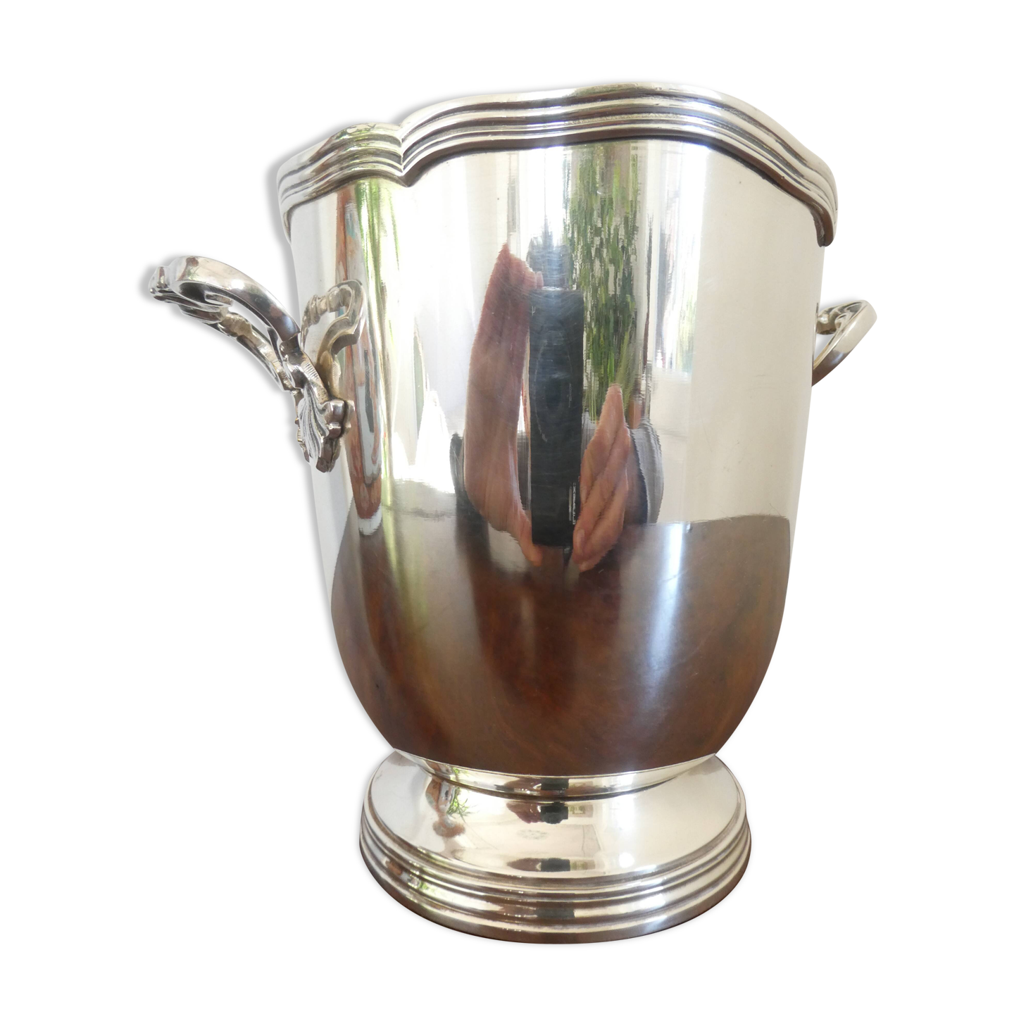 Louis XV style silver-plated metal ice/ice cube bucket