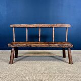 Set of benches and chairs, primitive folk art, 1900s France