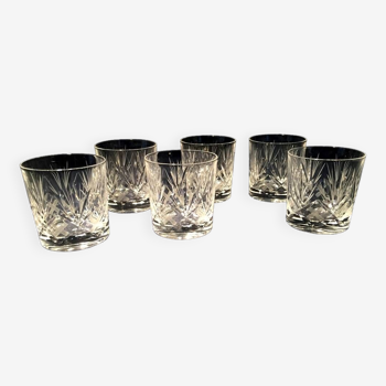 Suite de 6 verres a whisky en cristallin graves art de la table