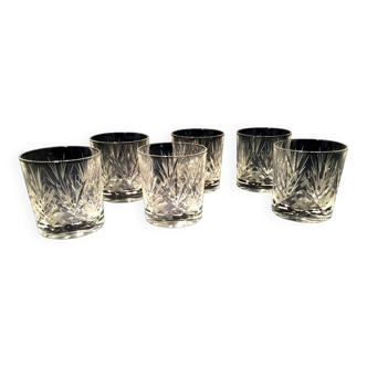 Suite de 6 verres a whisky en cristallin graves art de la table