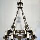Wrought Iron Chandelier, 12 Lights, Gothic Style, French Work, circa 1