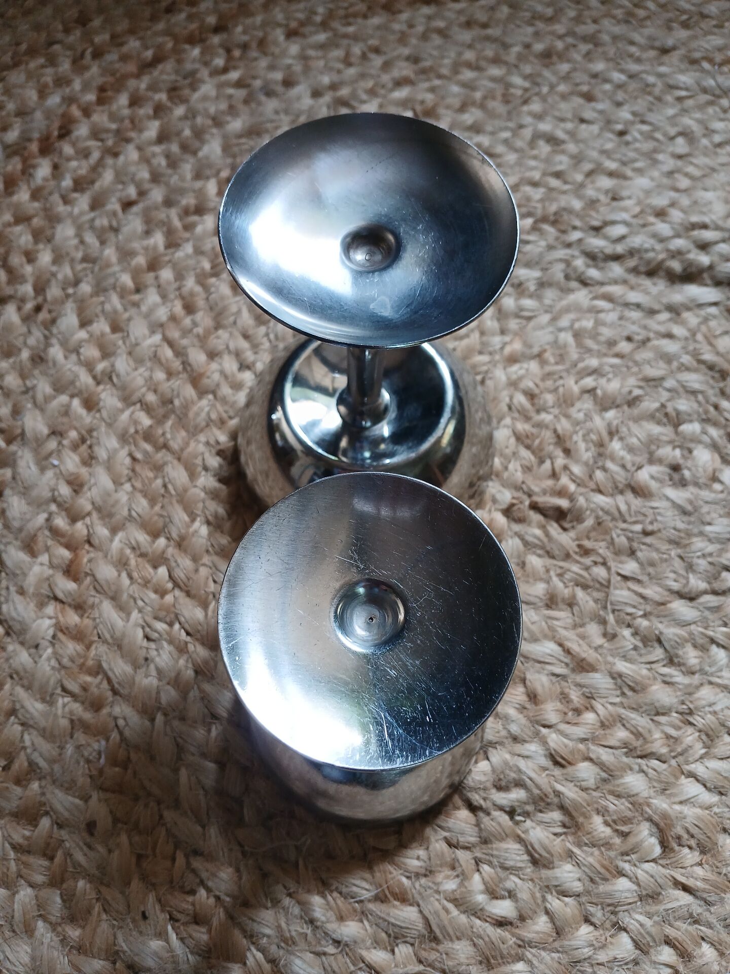 2 stainless steel ice cream cups